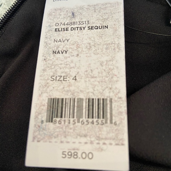 NWT Diane Von Furstenberg Elise Ditsy Sequin Dress - Picture 6 of 6